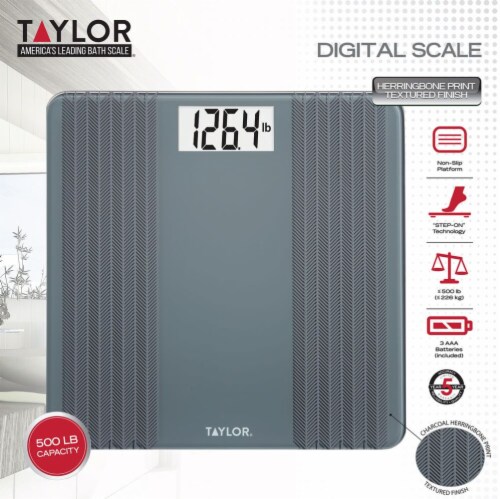 Taylor Bathroom Digital Scale - Grey Perspective: front
