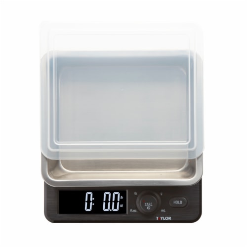 Taylor Kitchen Scale with Stainless Steel Container and Lid Perspective: front