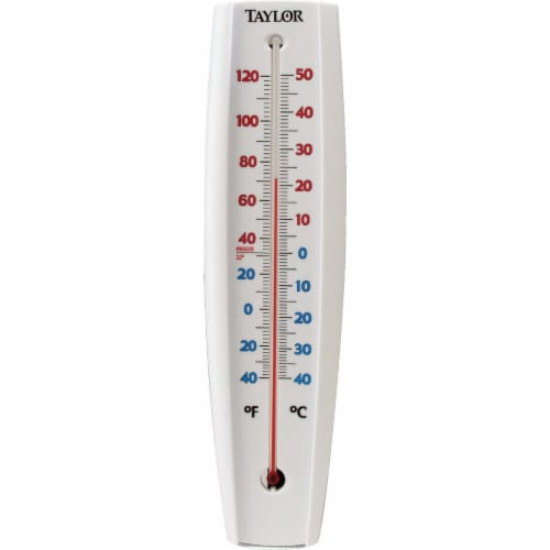 Taylor 3-1/4 W x 14-1/2 H Rustproof Tube Indoor & Outdoor Thermometer 5109 Perspective: front