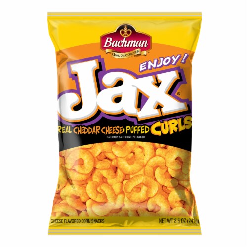 Bachman® Jax® Real Cheddar Cheese Puffed Curls Perspective: front