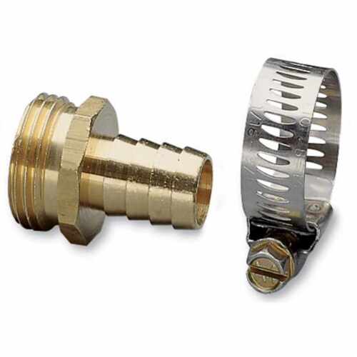 Nelson Sprinkler 50453 .75 in. Brass & Worm Gear Clamp Male Hose Repair Perspective: front