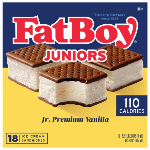 Fat Boy® Jr. Mini Vanilla Ice Cream Sandwiches Perspective: front