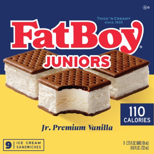 Fat Boy® Junior Vanilla Ice Cream Sandwiches Perspective: front