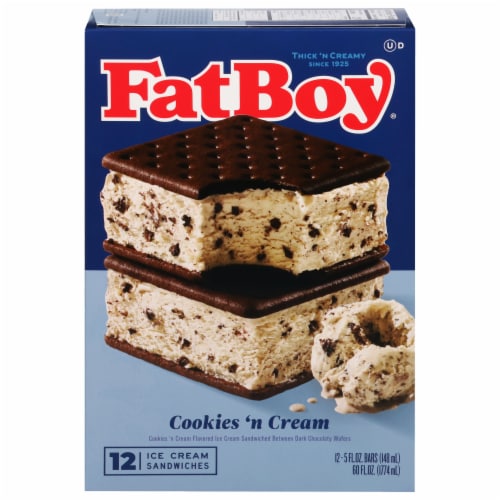 Fat Boy® Cookies & Cream Ice Cream Sandwiches, 12 ct - Dillons Food Stores