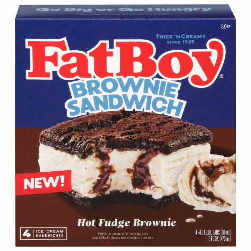 Fat Boy® Hot Fudge Brownie Ice Cream Sandwich Perspective: front