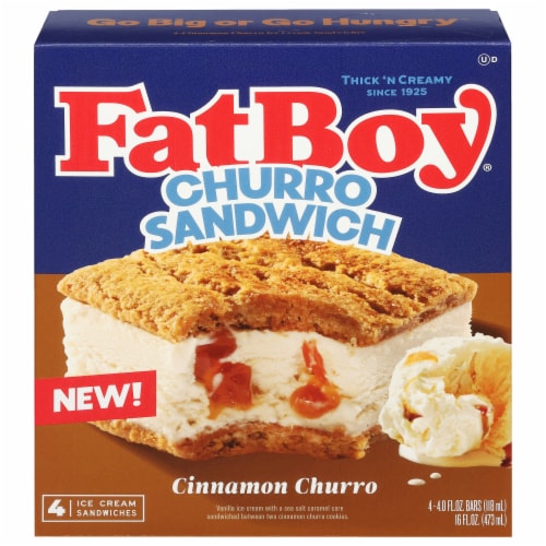 FatBoy® Cinnamon Churro Ice Cream Sandwich Perspective: front