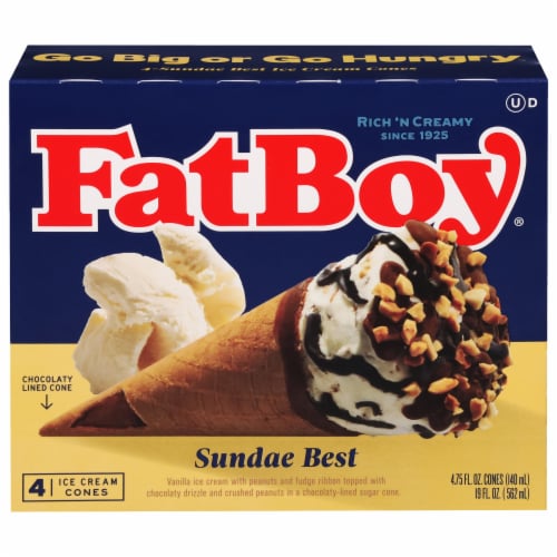 Fat Boy® Sundae Best Premium Ice Cream Cones Perspective: front