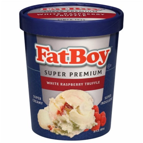 Fatboy White Raspberry Truffle Ice Cream Tub Perspective: front