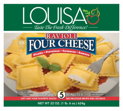 Louisa Four Cheese Ravioli 22 oz Perspective: front