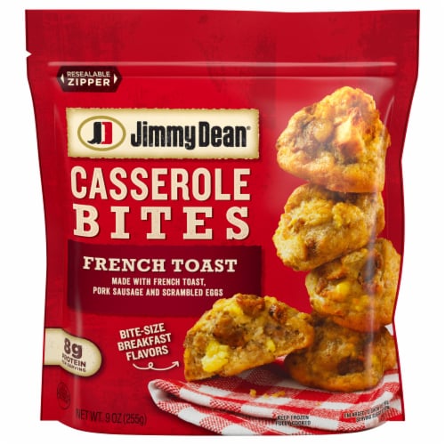 Jimmy Dean® French Toast Sausage & Egg Casserole Bites Frozen Breakfast Perspective: front