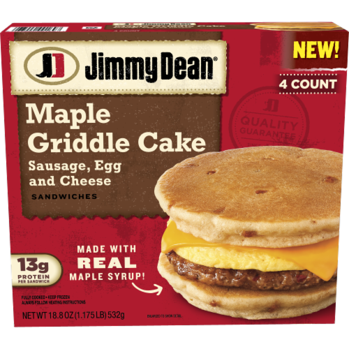 Jimmy Dean® Sausage, Egg, and Cheese Maple Griddle Cake Sandwiches Perspective: front