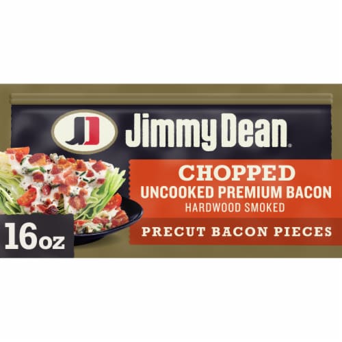 Jimmy Dean Chopped Uncooked Premium Hardwood Smoked Bacon Perspective: front
