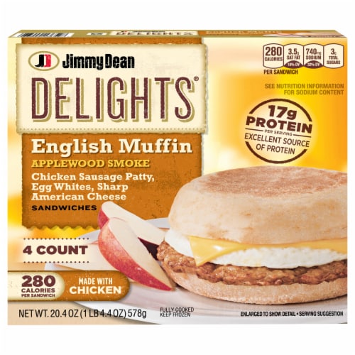Jimmy Dean Delights Applewood Smoke English Muffin Perspective: front