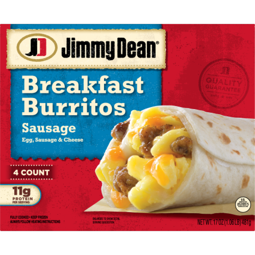 Jimmy Dean® Sausage Egg & Cheese Frozen Breakfast Burritos Perspective: front