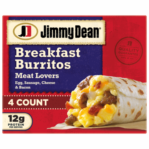 Jimmy Dean® Meat Lovers Frozen Breakfast Burritos Perspective: front