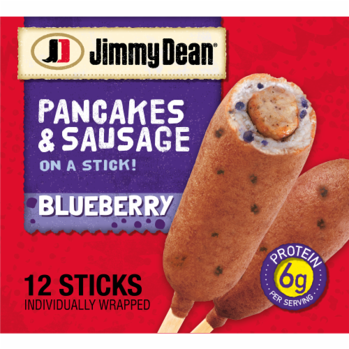 Jimmy Dean® Blueberry Pancakes and Sausage on a Stick Frozen Breakfast Perspective: front