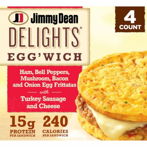 Jimmy Dean Delights® Ham Peppers & Mushroom Egg'wich Perspective: front