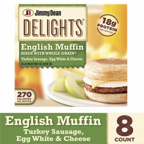 Jimmy Dean Delights® Turkey Sausage Egg White & Cheese English Muffin Sandwiches Perspective: front