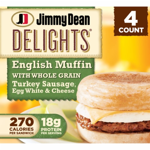 Calories in Jimmy Dean Delights? Turkey Sausage Egg White & Cheese English Muffin Sandwiches