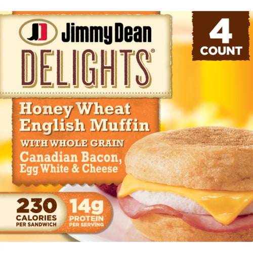 Jimmy Dean Delights® Canadian Bacon Egg White & Cheese English Muffin Sandwiches Perspective: front