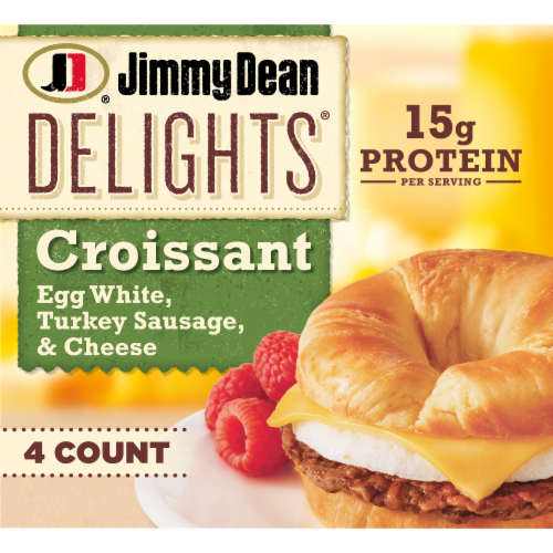 Jimmy Dean Delights® Turkey Sausage Egg White & Cheese Croissant Frozen Breakfast Sandwiches Perspective: front