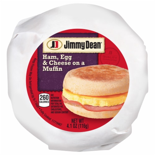 Jimmy Dean® Ham Egg & Cheese Muffin Frozen Breakfast Sandwich, 4.1 oz