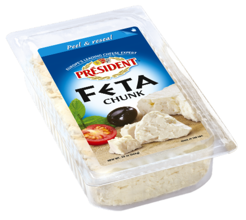 President Feta Chunk Cheese Perspective: front