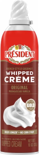 President Creamy Gourmet Whipped Cream Dessert Topping Vanilla Flavor Perspective: front