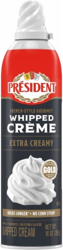 President Creamy Gourmet Whipped Cream Dessert Topping Perspective: front