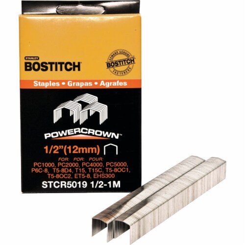 Bostitch Powercrown Hammer Tacker Staple, 1/2 In. (1000Pack) Pack of 5