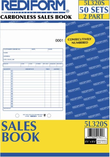 Rediform Carbonless Sales Book - White Perspective: front