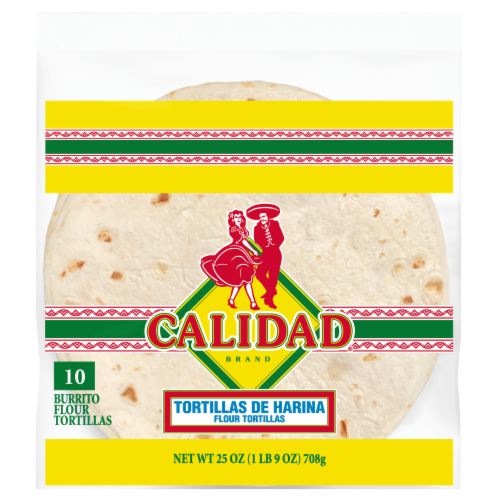 Calidad Burrito Size Flour Tortillas Perspective: front