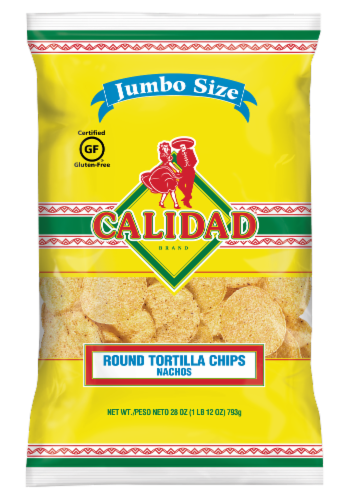 Calidad® Jumbo Size Round Tortilla Chips Perspective: front