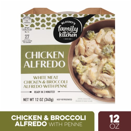 Blount's Family Kitchen Chicken & Broccoli Alfredo With Penne Perspective: front