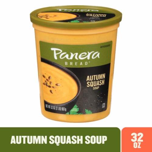 Panera Bread Ready-to-Heat Gluten Free Autumn Squash Soup Cup Perspective: front