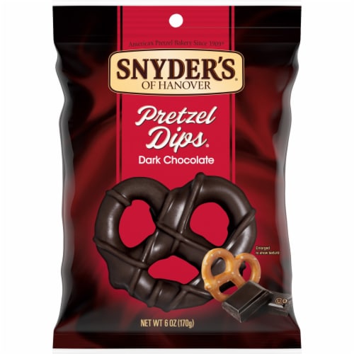 Snyder's of Hanover® Pretzel Dips® Hershey's® Special Dark Chocolate Dipped Pretzels Perspective: front