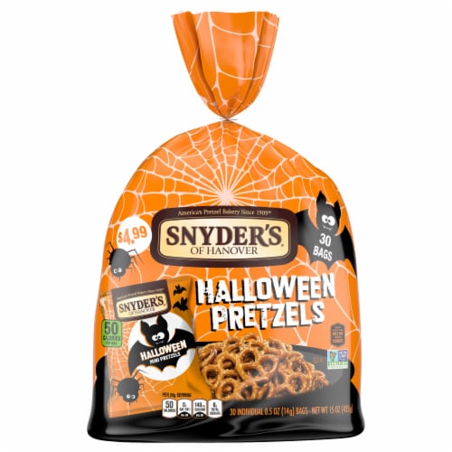 Snyder's of Hanover Halloween Mini Pretzels Bags Perspective: front