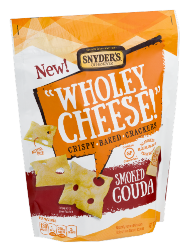 Snyder's Wholey Cheese! Crackers Smoked Gouda Perspective: front