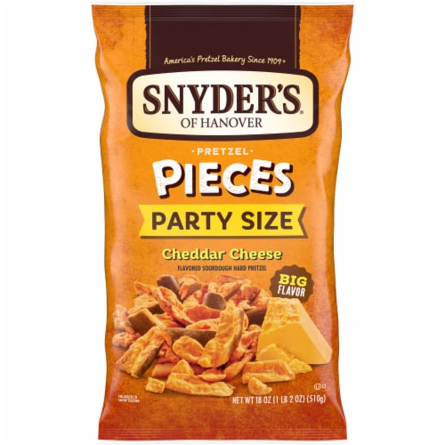 Snyder's of Hanover Pretzel Pieces Cheddar Cheese Party Size Perspective: front
