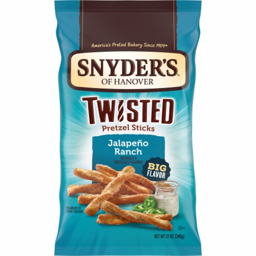 Snyder's of Hanover Jalapeno Ranch Flavored Twisted Pretzel Sticks Perspective: front