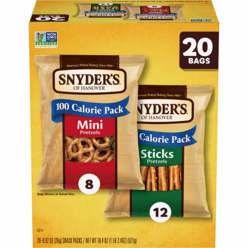 Snyder's of Hanover Pretzels Minis And Sticks 100 Calorie Packs Perspective: front