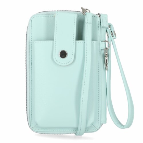 P3 Small Leather Bag - Blue Perspective: front