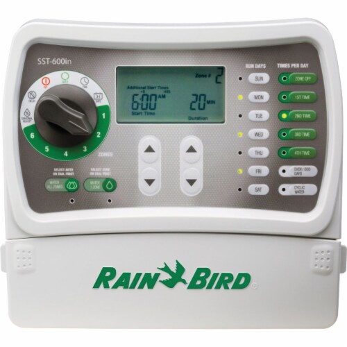 Rain Bird® 6-Station Simple-to-Set Indoor Irrigation Timer Perspective: front