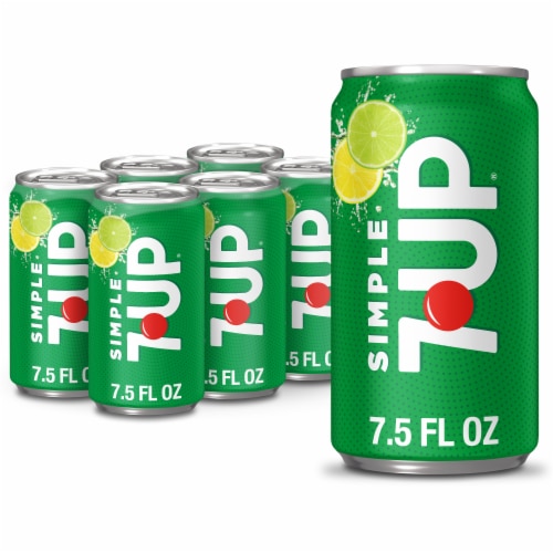 7UP® Simple Lemon Lime Soda Mini Cans Perspective: front