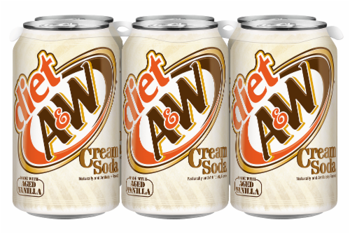 A&W Zero Sugar Cream Soda Perspective: front