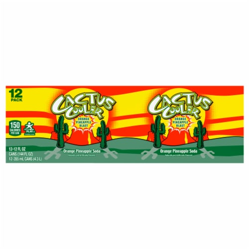 Cactus Cooler Orange Pineapple Blast Soda Cans Perspective: front