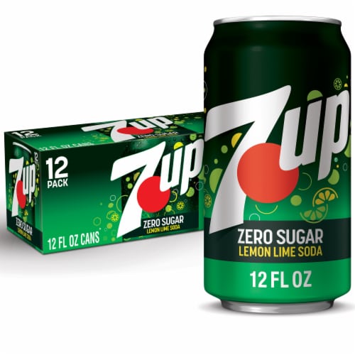 7UP® Lemon Lime Zero Sugar Soda Cans Perspective: front