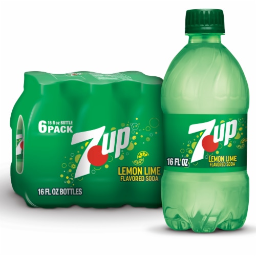 7UP Lemon Lime Caffeine-Free Soda Bottles Perspective: front
