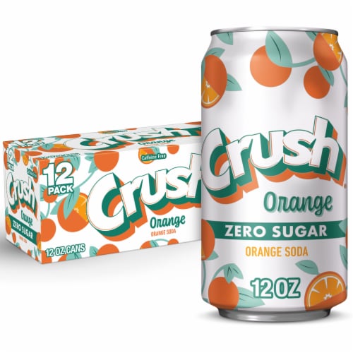 Crush® Caffeine Free Zero Sugar Diet Orange Soda Cans, 12 pk / 12