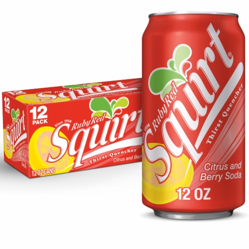 Squirt Ruby Red Naturally Flavored Citrus And Berry Soda 12 Cans 12